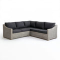 Narożna sofa ogrodowa w kształcie L z technorattanu, szara/antracytowa, 220 x 220 x 73 cm
