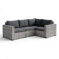 Narożna sofa ogrodowa 4-osobowa z technorattanu PE, szaro-antracytowa, 220 x 160 x 80 cm